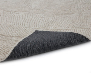 Sunpan Calathea Hand-Tufted Rug - Unique Artisan Craftsmanship with Tropical Palm Leaf Design for Your Home Oatmeal