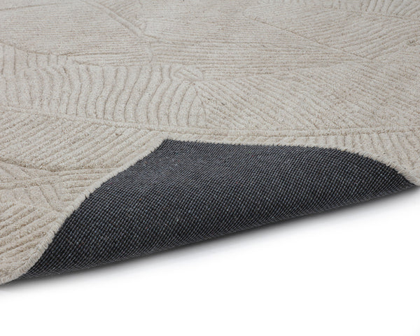Sunpan Calathea Hand-Tufted Rug - Unique Artisan Craftsmanship with Tropical Palm Leaf Design for Your Home Oatmeal