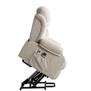 English Elm Massage Swivel Rocker Recliner with Heat Lumbar Relief and Usb Port for Living Room W1521P476519