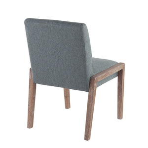 English Elm Carmen Contemporary Chair Set Of 2: Stylish Teal Fabric & White-Washed Wood For Modern Spaces B202S01323