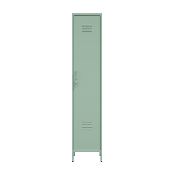 English Elm Naomi 15" Metal Storage Cabinet with Lockable Vent Door, 4 Adjustable Shelves, Slim Steel Design Sage Green B365P397853