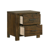 English Elm 1 Piece Oak Finish Nightstand Of 2X Drawers Rustic Aesthetic Bedroom Furniture 1 Piece Bedside Cabinet