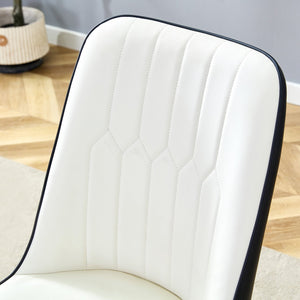 English Elm Modern Two-Tone Pu Dining Chairs Set - Elegant White & Black Upholstery With Gold Accents W1151P217983
