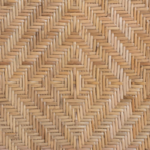 English Elm Mid-century Woven Rattan Dining Chair with Circular Back and Black Lacquered Legs B2750P467659