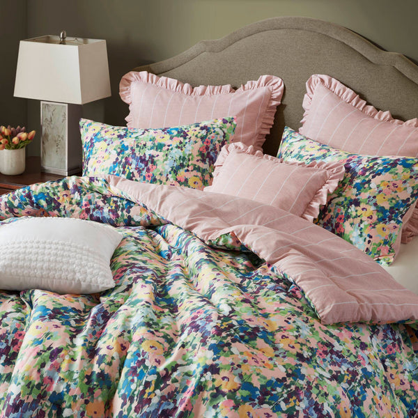 English Elm 8PCS Cal King Jacquard Comforter Set with Damask Texture, Microfiber Reverse, Embroidered Pillows Multi 24.02 L x 19.49 W x 12.99 H B035P341096