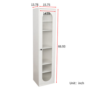English Elm Organizer Rolling Three Tier Pantry Storage Cabinet with Wheeled Base Slim Fit W331P379950