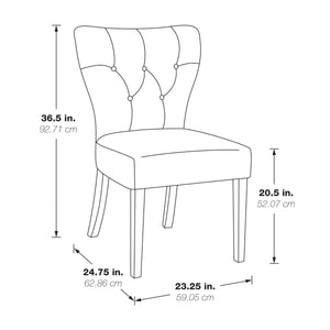 OSP Home Furnishings Andrew Dining Chair  Navy Ikat