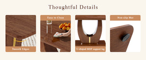English Elm Modern Mdf Dining Table Seats Six with U-shaped Legs for Minimalist Interiors Wood W1151S04163