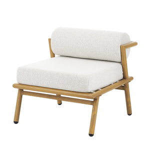 English Elm Christopher Knight Home® - La Fiora Teak-Finish Iron Club Chair Set of 2 with Off-White Outdoor Cushions, Weather-Resistant Luxe Seating N775P247389T