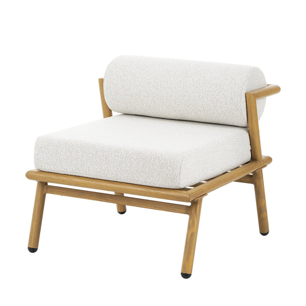 English Elm Christopher Knight Home® - La Fiora Teak-Finish Iron Club Chair Set of 2 with Off-White Outdoor Cushions, Weather-Resistant Luxe Seating N775P247389T