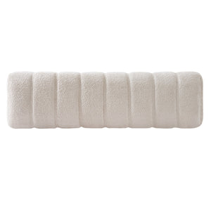 English Elm Indoor Channel Tufted Chenille Upholstered Bench Rubberwood Legs Entryway Dining N779P367309B