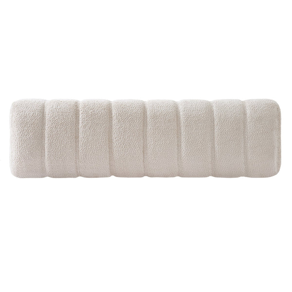 English Elm Indoor Channel Tufted Chenille Upholstered Bench Rubberwood Legs Entryway Dining N779P367309B