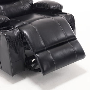 English Elm 21"seat Large Electric Power Lift Recliner Chair with 8-Point Vibration Massage, Lumbar Heat, Remote Control Black 29.52 L x 26.77 W x 20.47 H W2297P264017