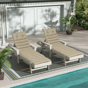 English Elm NEW 2PCS Set Outdoor Lounge Chair Cushion Replacement Patio Seat Chaise Cushion UV Resistant Navy khaki W419P269435