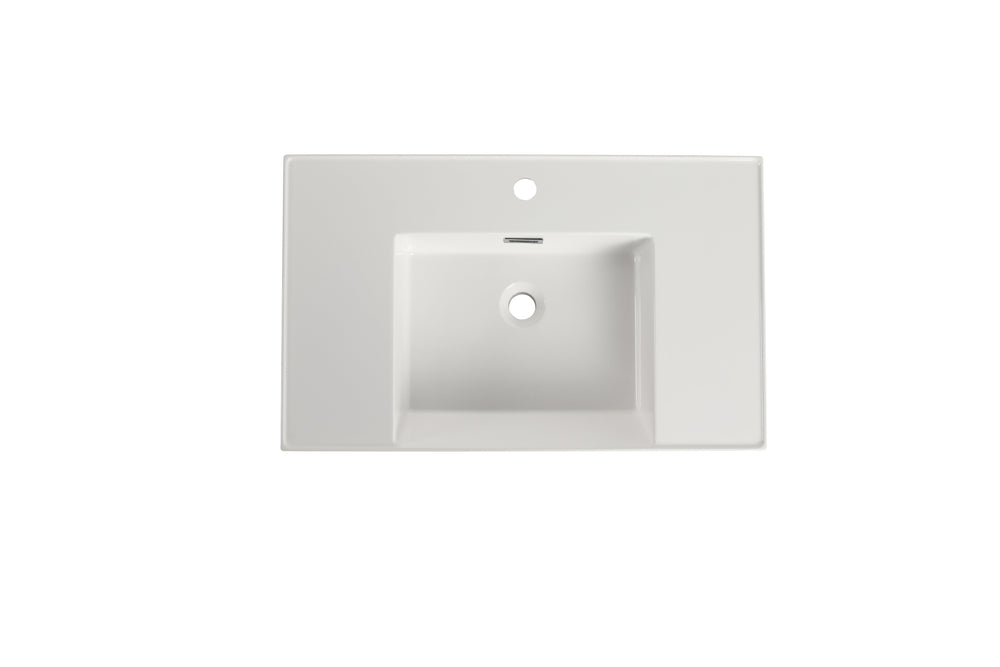 English Elm 30 Resin Gel-Coated Bathroom Basin Vanity Top, 30" White Durable Scratch-Resistant Modern Design W1972P186772