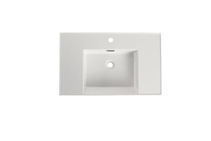 English Elm 30 Resin Gel-Coated Bathroom Basin Vanity Top, 30" White Durable Scratch-Resistant Modern Design W1972P186772