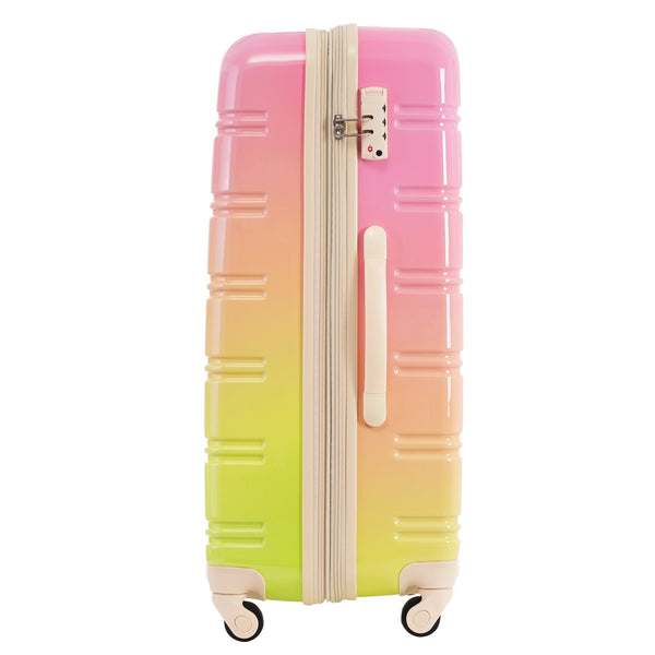 English Elm Hardshell Polycarbonate 3 Piece Luggage Set Spinner Wheels Tsa Lock Expandable Travel Multicolor Pink N732P184448U