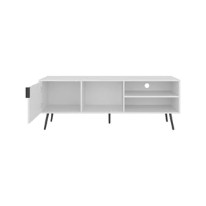 English Elm TV Engineered Wood Media Console with 3 Drawers & 3 Open Shelves, Durable Eco-Friendly Storage Solution White 68.5 L x 20.87 W x 5.12 H B097P262375