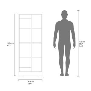 English Elm Flovilla Tall Storage Cabinet with Open Shelves and Closed Compartment for Home Office B097P474301