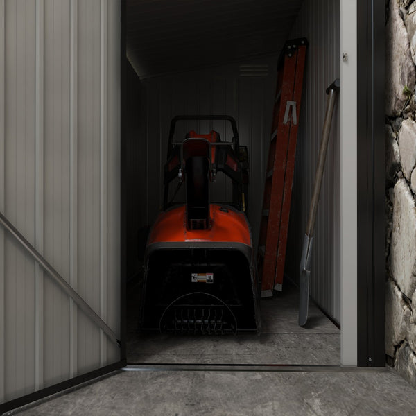 English Elm Outsunny 4' X 8' Lean-To Metal Storage Shed: Secure, Weather-Resistant Tool House For Yard Organization W2225P174115-GIGA