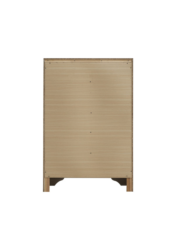 English Elm Madrid 6-Drawer Chest with Felt Lined Tray, Silver Acrylic Trim & Nickel Handles for Modern Storage White 56 L x 37 W x 20 H B078P286063