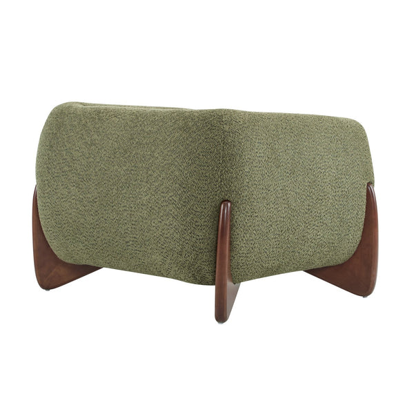 English Elm Christopher Knight Home® - Modern Upholstered Round Arm Accent Chair with Velvet Finish, Elegant Curved Back and Three Legs Design Olive Green,Walnut 39.5 L x 32.5 W x 23.25 H N776P216196G