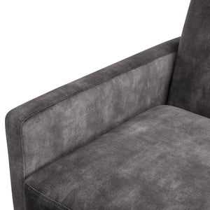 English Elm Matson Tufted Back Accent Chair with Plush Foam, Coil Spring Support, Textured Polyester Upholstery Dark Gray B050P390603
