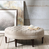 Madison Park Martin Modern/Contemporary Surfboard Tufted Ottoman FPF18-0264 Linen