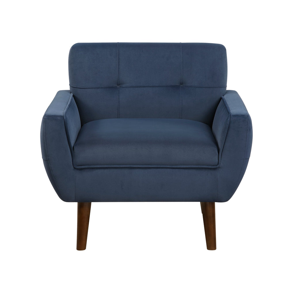 English Elm Navy Velvet Accent Chair with Tufted Back, Plush Cushion, Contemporary Armchair for Living Room B011P283266