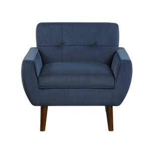 English Elm Navy Velvet Accent Chair with Tufted Back, Plush Cushion, Contemporary Armchair for Living Room B011P283266