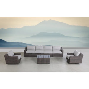 English Elm Fully Assembled 6-Piece Wicker Patio Sofa Set With Plush Cushions For Ultimate Outdoor Comfort B120S00142