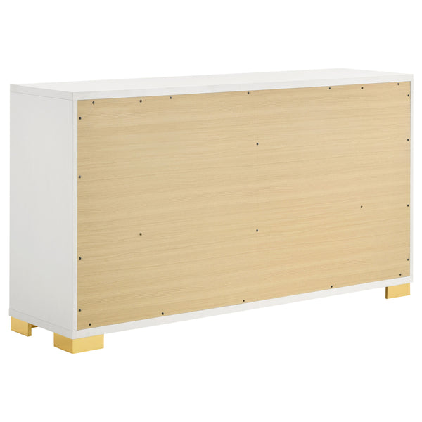 English Elm Medici Contemporary 6-Drawer Dresser With Chic Bar Pulls For Modern Storage Solutions In White B062P353274