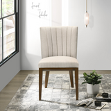 Ashcroft Furniture Elmwood Beige Fabric Dining Chairs (Set of 2) - Stylish & Durable