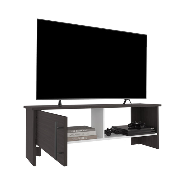 English Elm Navia 47" Wide TV Stand with Cabinet & Open Shelf, Cable Management, Durable MDF, Fits TVs to 54" B200P286960