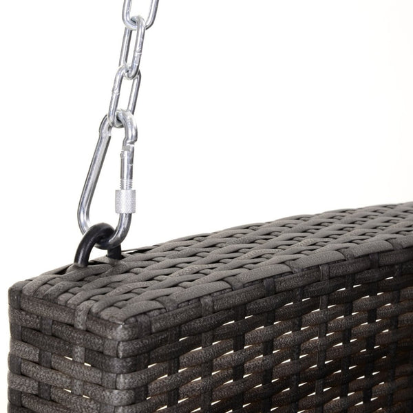 English Elm Outsunny 2 Person Wicker Hanging Swing Bench With Cushions - Durable, Weather-Resistant Outdoor Seating W2225P174013-GIGA