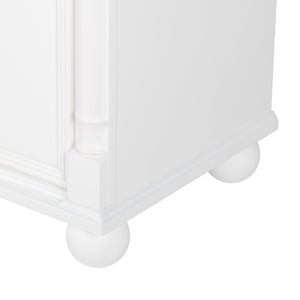 English Elm 27.8" Mid-century Freestanding Bathroom Vanity with Ceramic Sink Drawer and Wood Base White W1801S00006