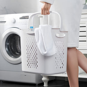 English Elm 4-Tier Laundry Hamper Sorter with Wheels - Removable Rolling Baskets, Space-Saving White Organizer for Small Rooms W3101P335166