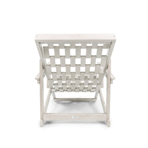 English Elm Pinecrest Outdoor Folding Lounge Chair Recycled Hdpe Reclining Patio Seat with Cushion Ivory B2745P409696