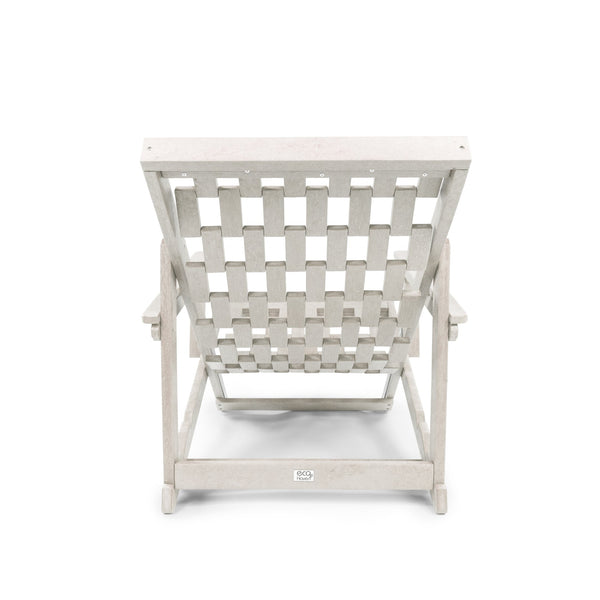 English Elm Pinecrest Outdoor Folding Lounge Chair Recycled Hdpe Reclining Patio Seat with Cushion Ivory B2745P409696