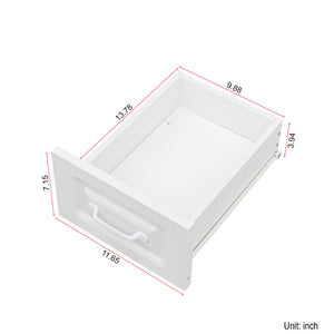 English Elm L-Shaped Corner Computer Desk with Hutch & Drawers, Space-Saving 2-in-1 Design and Ample Storage White W331S00169