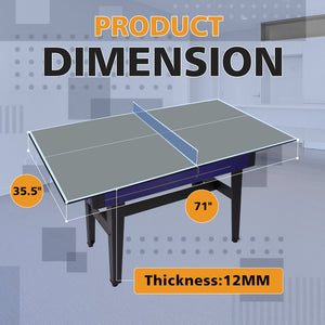 English Elm 6*3ft Foldable Mdf Ping Pong Conversion Top for Indoor Game Room Practice Grey W1408P318966