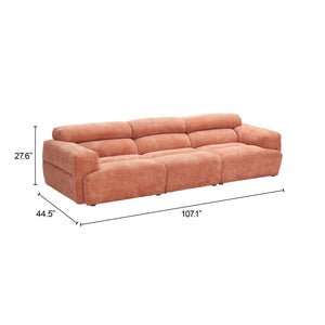 Zuo Modern Alis Modular Sectional In Vibrant Orange - Stylish, Durable Seating For Modern Hospitality Spaces Orange 100% Polyester,Mdf,100% Polypropylene 110708-zuo-modern