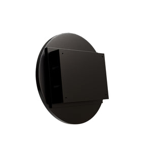 English Elm 23.6 Inch Round Matte Metal Medicine Cabinet with Mirrored Door and Adjustable Shelves Black W1435P312263