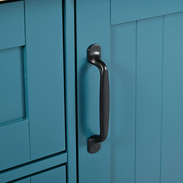 English Elm K&K Convertible 55.7" Folding Kitchen Island Cart with Power Outlet, Spice Rack, 5 Wheels, Multi-Use Green N707P186617E