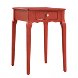 Homelegance By Top-Line Jessip 1-Drawer Wood Side Table Red Wood