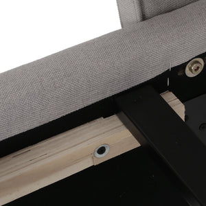English Elm Queen Wingback Platform Bed Tufted Polyester Upholstery Solid Birch Legs Bedroom 60542.00LGY-Q-FULL BED