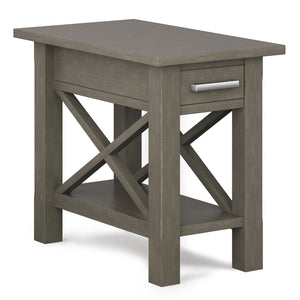 English Elm Kitchener Narrow Side Table - Handcrafted Farmhouse Grey With Storage For Small Spaces & Charm B136P159546