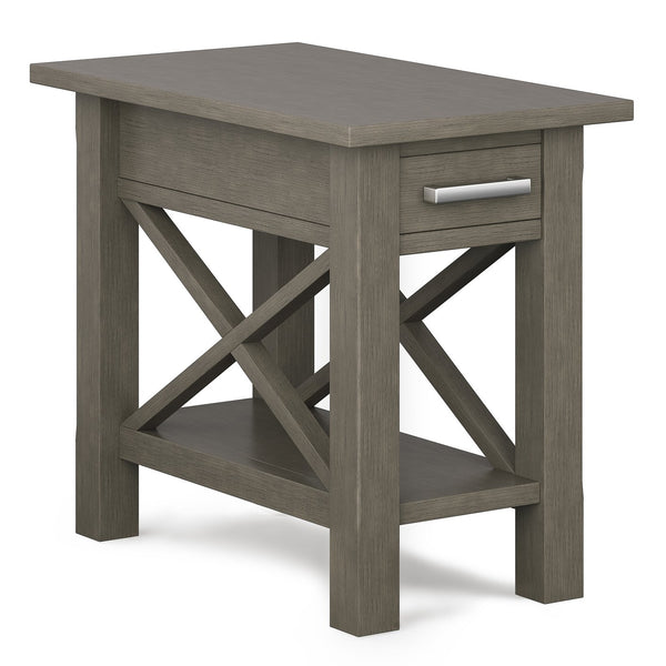 English Elm Kitchener Narrow Side Table - Handcrafted Farmhouse Grey With Storage For Small Spaces & Charm B136P159546