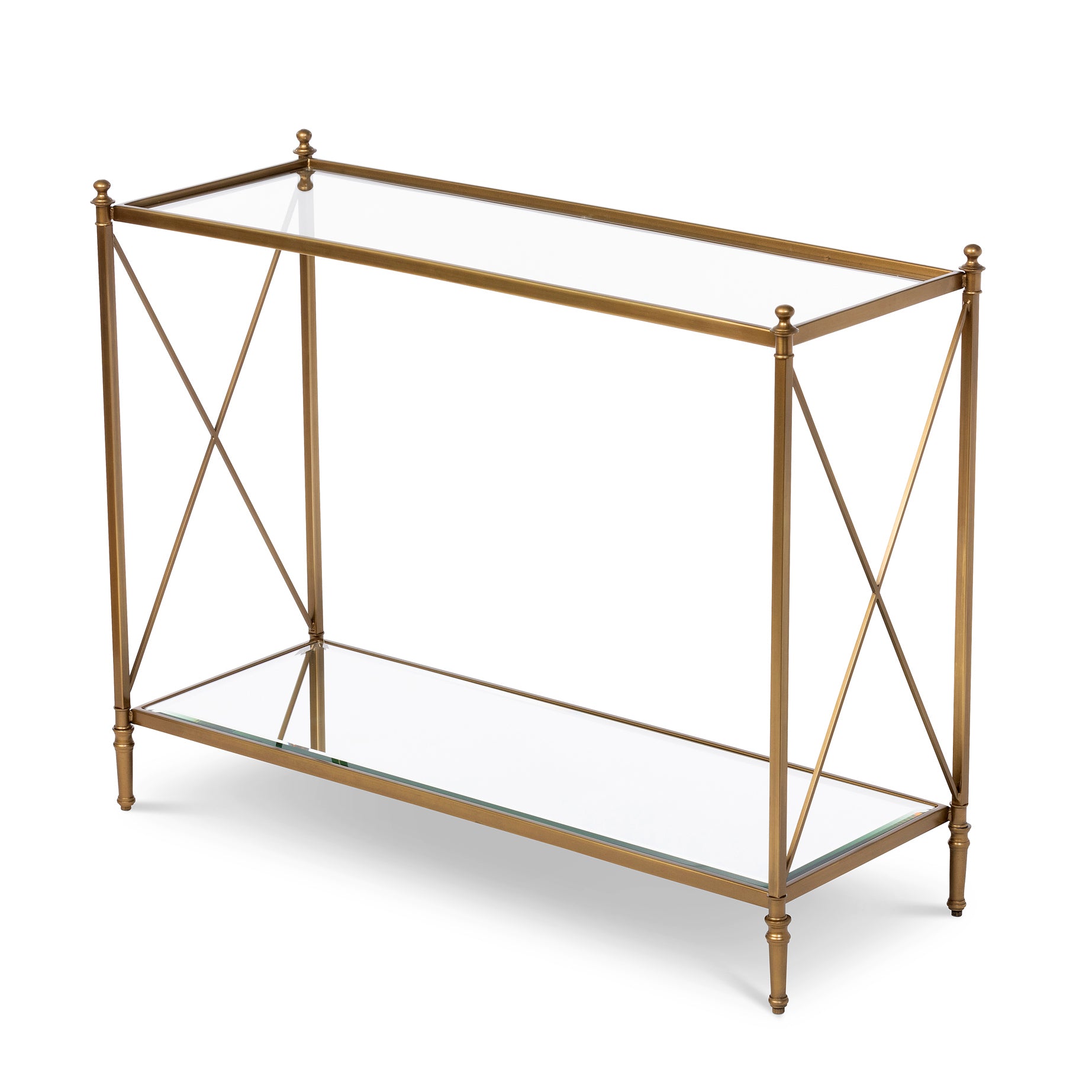 Hampton Console Table - Elegant Stainless Steel & Mirrored Glass Desig