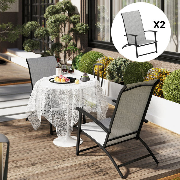 English Elm Outsunny Acacia Wood Patio Rocking Chair Set of 2 with Cushions and Armrests W2225P485609